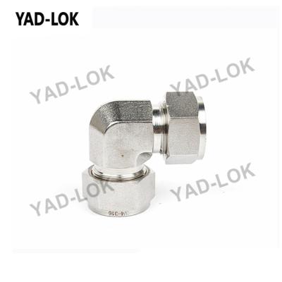 China Sanitary Water YAD-LOK 3000PSI Hexagon Threaded 90 Degree Tube Fitting Elbow for sale