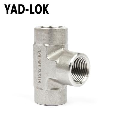 China YAD-LOK Water Welding Equal 3 Way Tee Threaded Forged Steel Pipe Fitting for sale