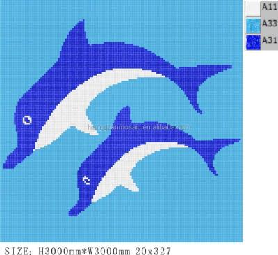 China parquet dolphin mosaic for swimming pool mosaic tiles swimming pool fish scale mosaic tile for sale