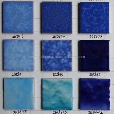 China Parquet blue color ceramic mosaic for swimming pool slab for sale