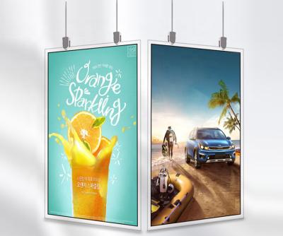 China Commercial Display Custom 43 49 55 Inch 1.98cm Android 4k Ultra Thin Advertising Display Hanging Double Sided LCD Digital Signage for sale