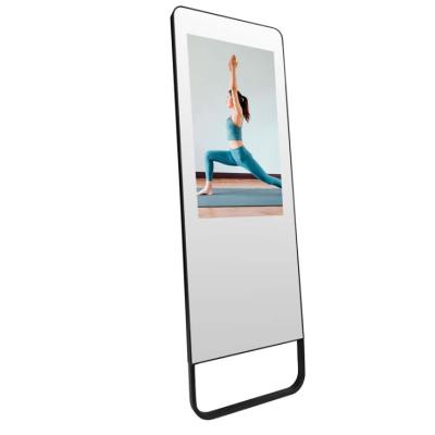 China 43 Inch Fitness Smart Illuminated Interactive Mirror Led Adjustment Side Fitness Mirror Smart Mirror for sale