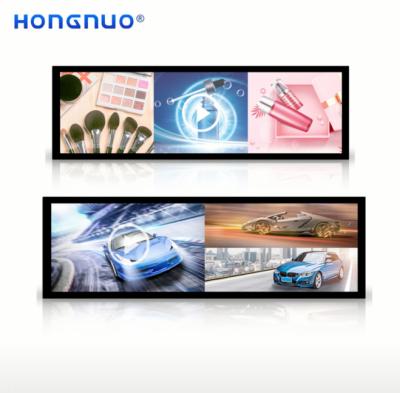 China Indoor Hot Sale Style Supermarket Shelf Advertising Screen Ultra Portable Digital Media Player Stretched Narrow Bar Screen for sale