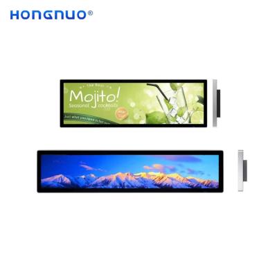 China Indoor Popular Custom Size 23.9 Inch Panel Touch Advertising Shelf Digital Signage Stretched Bar Screen For Supermarket for sale