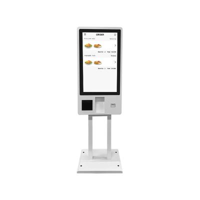 China 32 Inch Self Service Indoor Interactive Kiosk Payment Ordering Machine For Fast Food Kiosk Support POS Printer Card Reader for sale