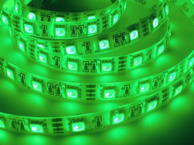 China Super Bright Green Led Light Strips , DC 12V SMD 5050 Outdoor Led Strip Lights for sale