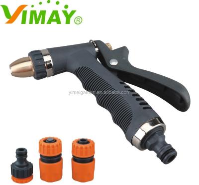 China Soft Handle Garden Chrome Plated Adjustable Metal Spray Gun Nozzle Set for sale