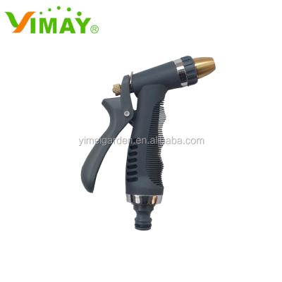 China Soft Handle Garden Spout Chrome Plated Adjustable Metal Spray Gun Nozzle for sale