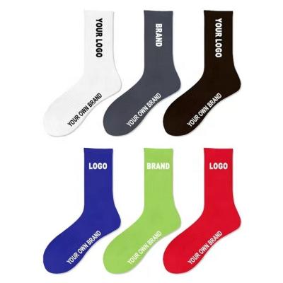 China Wholesale High Quality Custom Men's Black Letter Logo Antibacterial Outdoor Sport White Socks Running Custom Basketball Socks for sale