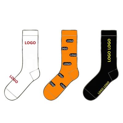 China Cheap Viable OEM Wholesale Designer Custom Design Your Own Logo Mens Crew Sports Socks Bamboo Cotton Black Sock For Man for sale