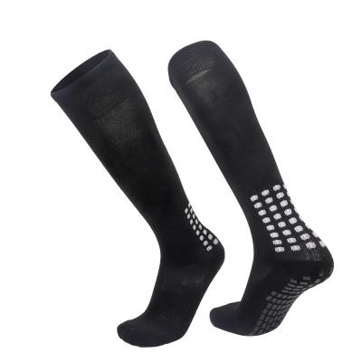 China Breathable Yili Custom Design Non-slip Black Knee High Soccer Sock White Grip Sock Football Long Socks for sale