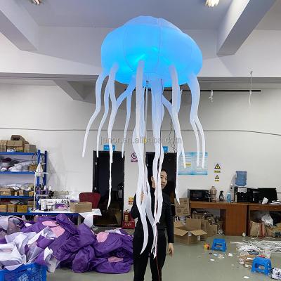 China Decoration Outdoor Parade Lighting Inflatable Jellyfish Balloon Sea Animal Puppet For Stage Performance for sale