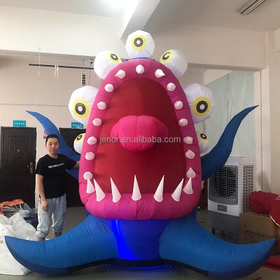 China Free Shipping Decoration Seven Eyes Inflatable Sea Monster With Colorful Light For Stage Decoration for sale