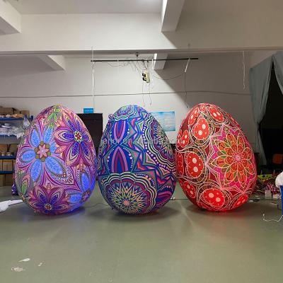 China Decoration Hot Sales Customized Egg Shape Inflatable Lighting Balloon For Yard Decoration for sale