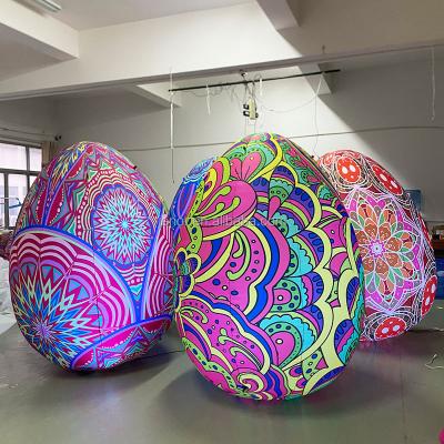 China Colorful LED Decoration Lighted Inflatable Eggs Balloon For Easter Festival Holiday Advertising for sale