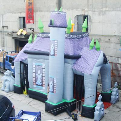 China Hot Inflatable Halloween Decoration Halloween Haunted House With Ghost For Yard Decoration for sale