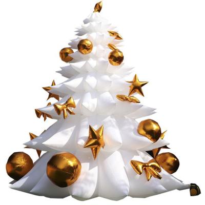 China Giant LED Decoration Lighting White Inflatable Christmas Tree For Christmas New Year Decoration for sale