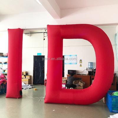 China Red Inflatable Decoration ID Letters Alphabet Balloon With Light For Decoration for sale