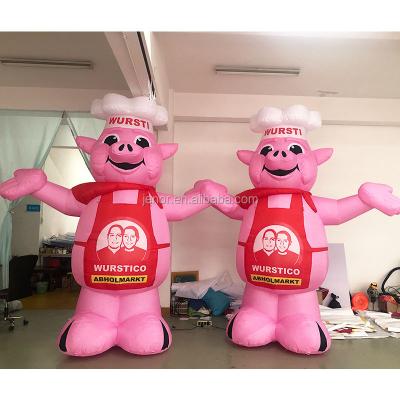 China Decoration BBQ Advertising Inflatable Pig Cartoon Balloon For Sale for sale