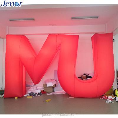 China Decoration Customized Standing Inflatable Company Signs Letters with LED Light for Advertising for sale