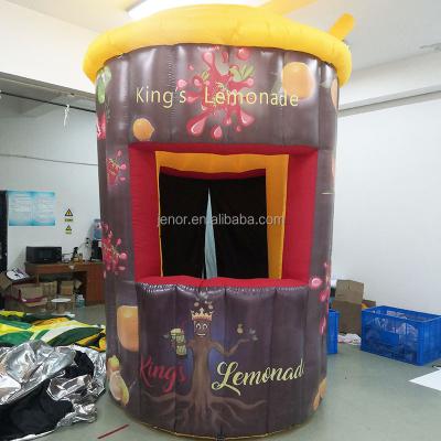 China Decoration Advertised Inflatable Lemonade Juice Stand Booth Tent Kiosk With Customized Logo for sale