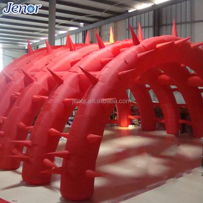 China Red Inflatable Decoration Advertising Decoration Arch Tent With Spine For Outdoor Event for sale