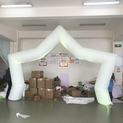 China Decoration Lighting Inflatable Five-pointed Star Arcade Entrance With Colorful Light For Holiday Decoration for sale