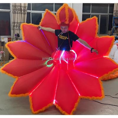 China Decoration Inflatable Stilts Performance Flower Costume With Colorful Light For Parade Show for sale