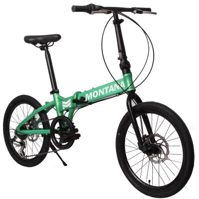 China MONTANA Folding Bike Factory Price Steel Green Custom Folding Bike 20 Inch Aluminum Alloy Frame Light Bike for sale