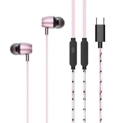 China In-Ear Digital Headphones Audio Cable Earphone With Microphone In Type-C Type C Ear Earphone For Handsfree for sale