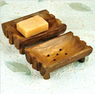 China Natural Wood Soap Dish Box Container Tray Holder Storage Soap Rack Retro Minimalist Natural Wooden Soap Dish Soap Rack for sale