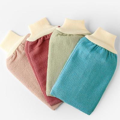 China EXFOLIATE Exfoliating Bath Gloves Shower Scrubbers Hammam Body Back Glove Scrub Massage Sponge Moisturizing Spa Skin Cloth for sale