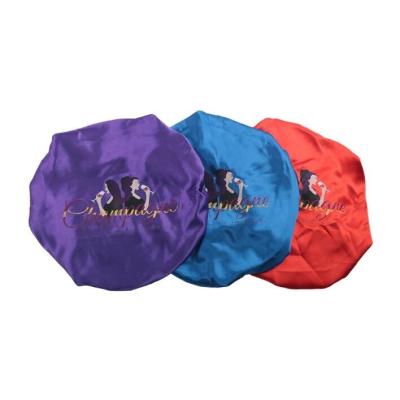 China Double Layer Variegated Silk Hair Covers Custom Logo Sleep Hair Bonnets Satin Bonnets Nightcap Custom Made for sale