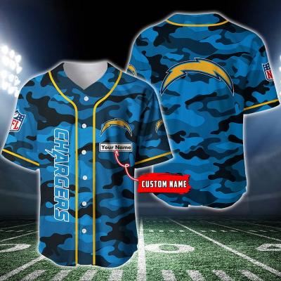 China QUICK DRY Premium Vintage Chargers Custom Made Jerseys Football Baseball Uniform for Men's OEM Polyester Shirt for sale