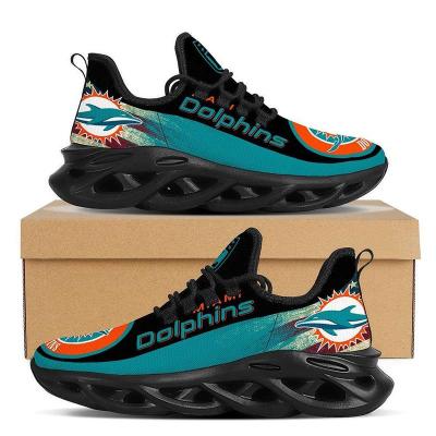 China Durable Free Shipping With Box Trademark Dolphins American Football Sneaker Team Logo Printed Basketball Sport Sneakers For Men Women for sale