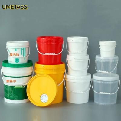 China Factory Sale Food Grade 1l-20l Plastic Paint Bucket With Handle Sealing Lid Customized Printing for sale