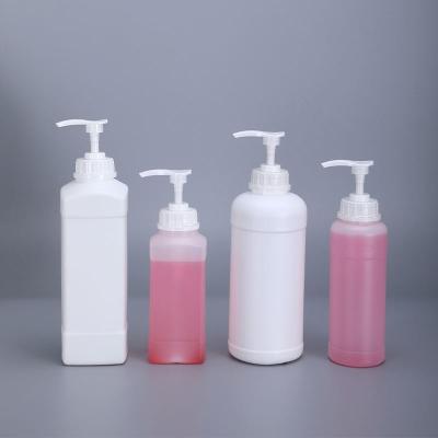 China 1L HDPE Chemical Plastic Bottle For Liquid Shampoo Hair Packaging With Pump Lid for sale