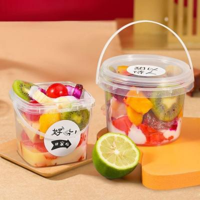 China Other Food Grade Thicken Plastic Bucket With Holder And Lid For Seafood Snacks OEM Color Printing for sale