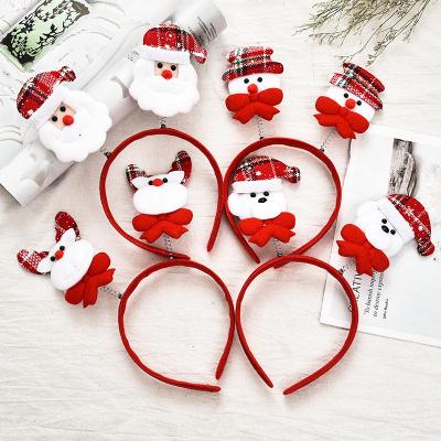 China Cartoon Santa Snowman Antlers Hairband Headband Unisex Party Wholesale Christmas Party Supplies Hair Accessories for sale