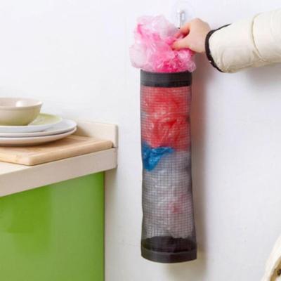 China Wall Mount Storage Dispenser Kitchen Organizer Hot Sale 1pc Folding Plastic Home Grocery Bag Holder for sale