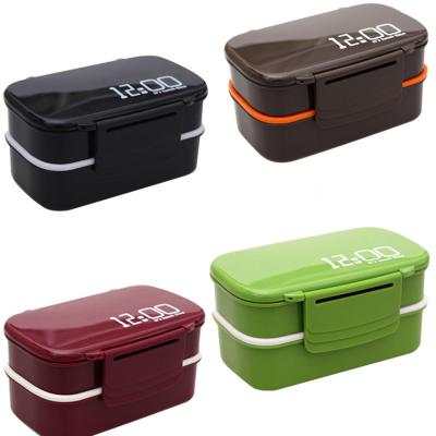 China 1410ml Large Capacity Double Layer Lunchbox Microwave Oven Bento Box Lunchbox BPA Free Kitchen Viable Plastic Food Container for sale