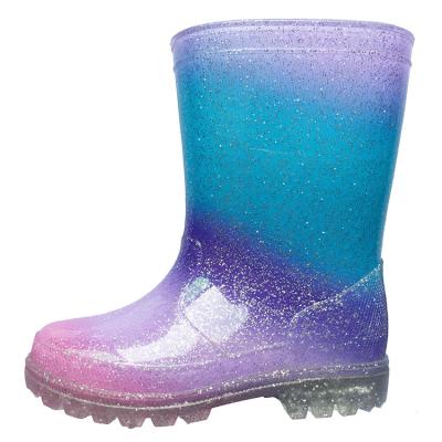 China New In 2020 Fashion Trend Girls Rainbow Non-slip Breathable Rain Boots for sale