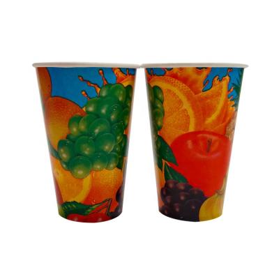 China 12oz Disposable Drinking Paper Cup / Recyclable / Aseptic Juice High Quality Cold Cup Printed Logo for sale