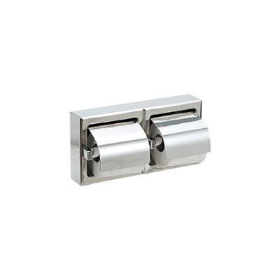 China Modern Surface Mounted Two Rolls Toilet Paper Holder With Hood for sale