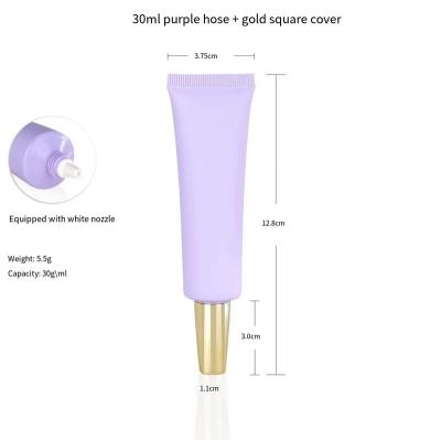 China 30g Cosmetic Hose Purple Cosmetic Pipe Dispensed In Empty Plastic Bottle Packaging Cap Eye Cream Cream Packaging Materia for sale