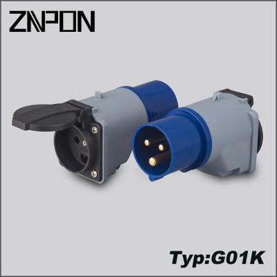 China ZNPON TYPE Industrial G01K 16A 250V Industrial Plug To Denmark Adapter Plug for sale