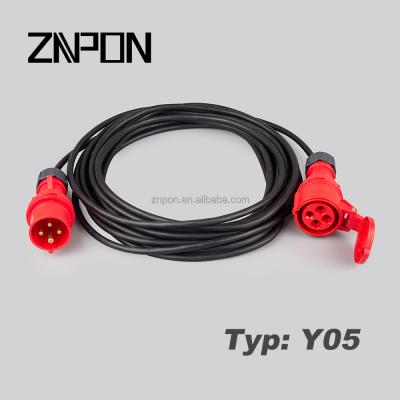 China Industrial Equipment ZNPON 16A 380V 3P+E Power Extension Cord Y05 for sale