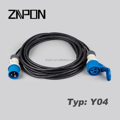 China Industrial Equipment ZNPON 16A 250V 2P+E Power Extension Cord Y04 for sale