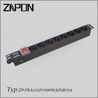 China 19 Inch Network Cabinet Rack PDU Network Cabinet French Socket for sale