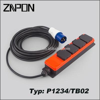 China ZNPON 16A 250V IP44 Waterproof Extension Lead 4 Way Residential / Multipurpose Socket for sale